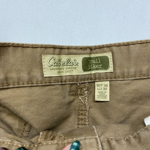 Cabela's Trail Hiker Cargo Pants Mens 38 X 30 Brown Pockets Straight Leg Zip Fly - Picture 8 of 16